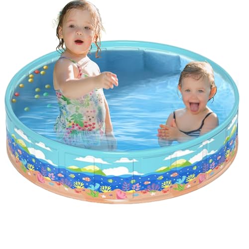 Schwimmbecken für Kinder – Nicht aufblasbares, faltbares PVC-Schwimmbecken für Kinder | Tragbare...