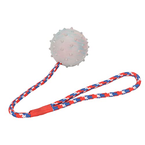 Kauball für Hunde, einfach zu werfender Welpen-Übungsball Spielzeug Gummi-Nylon-Seil rutschfest für...