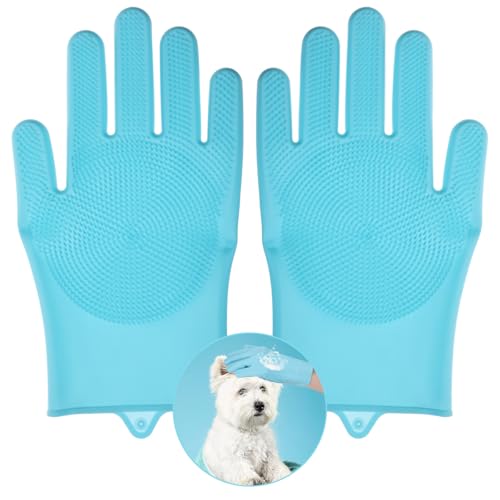 Lusofie Hunde Waschhandschuhe Mit Hochdichten Zähnen Fellpflegehandschuh Katze Hunde Bürste Handschuh...