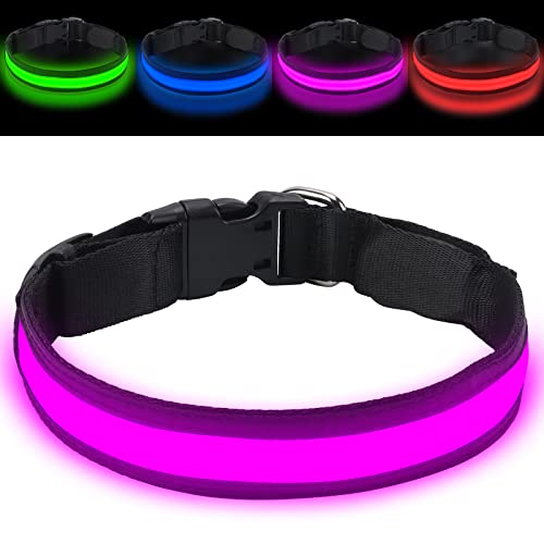 Hundehalsband Wiederaufladbare USB Leuchthalsband 100% Wasserdichtes Leuchtendes Hunde Halsband...