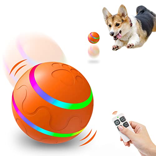 Lacyie Interaktives Hundespielzeug ball, Automatisch Ball für Hunde der sich selbst bewegt, 360° Rollen...
