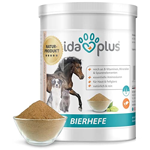 Ida Plus - Reines Bierhefe-Pulver - 500g - 100% Naturprodukt für Hunde, Katzen & Pferde -...