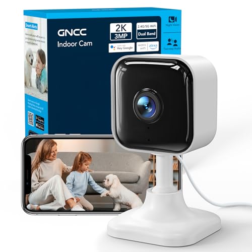 GNCC 2K WLAN Überwachungskamera Innen, Mini Kamera, 2,4/5GHz Wi-Fi 6, Babyphone mit Kamera, Indoor...