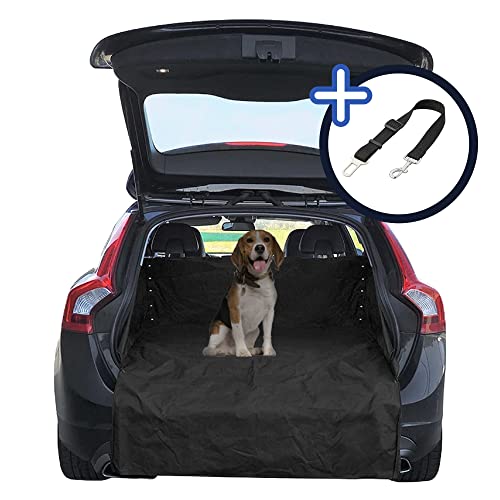 Kofferraumschutz Hund Ink. Hundeleine für Sicherheitsgurt - Universal Hundedecke Auto, Kofferraum...