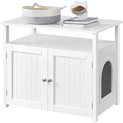 Yaheetech Katzenhaus 80 × 51 × 66 cm Katzenschrank für Katzentoilette, Katzenklo Schrank, XXL...