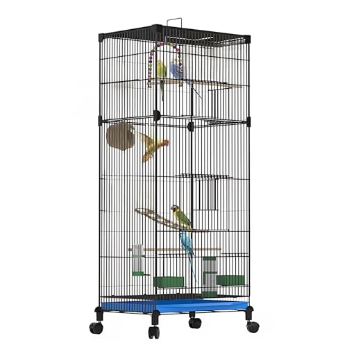 UUE Vogelkäfig, 90cm Kanarienvogel Voliere, Wellensittich Käfig, Vogelkäfig Groß mit Grasnest,...