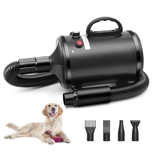 Hundefön Hundetrockner,2800W Hundehaartrockner, einstellbare Geschwindigkeit und Temperatur,...