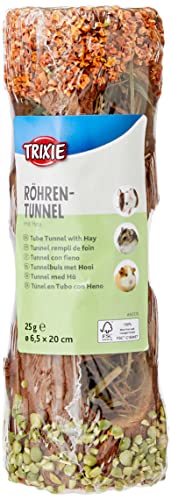 Trixie 60770 Natural Snack Tube Tunnel mit Heufüllung für kleine Nagetiere und Kaninchen...