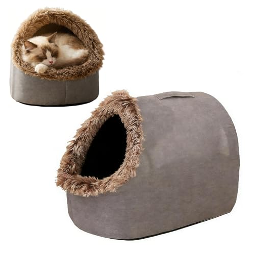 Cuddly Cat/Dog Cave, Heat Protection in Winter, Cat Bed, Cat Accessory, Plush Cushion for Cats and Small...