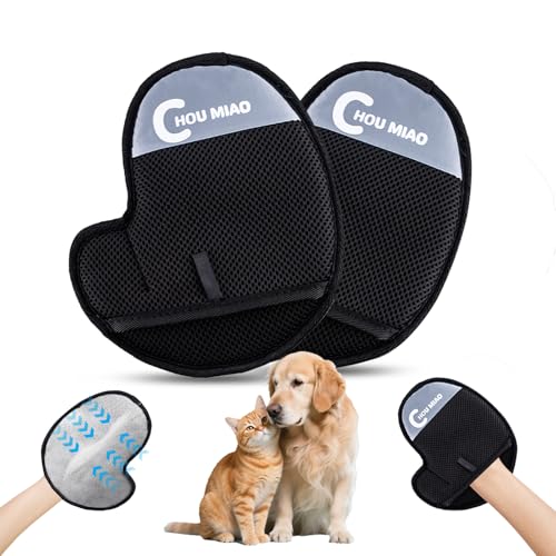 Qottmez 2 Pack Haarentfernungs-Handschuhe, Komplett-Set für Haus & Auto,Elektrostatische Handschuhe zur...