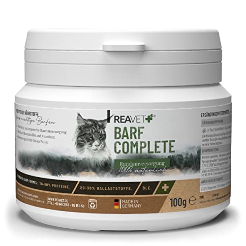 ReaVET Barf Complete Katze für 5 Monate – Rundumversorgung, Barfen Zusatz, Vitamine für Katzen und...