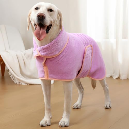 Zorela Hundebademantel, Superweicher Bademantel Hund aus Korallenvlies, Hunde Bademantel Hundehandtuch...