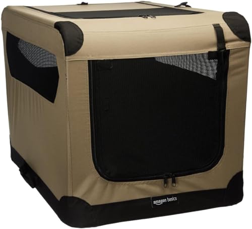 Amazon Basics Hundehütte mit 2 Türen, tragbar, weich, faltbar, weich, Größe M (76 x 54 x 54 cm),...