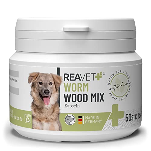 ReaVET Wormwood Mix Kapseln, Wurmkur Alternative für Hunde 50 Tabletten – Naturprodukt bei & nach...