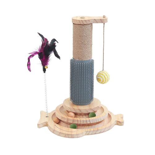 Marchul 5 in 1 Katzenspielzeug, Katze Sisal Seil Massierender Kratzbaum mit hängenden Ball, Interaktives...