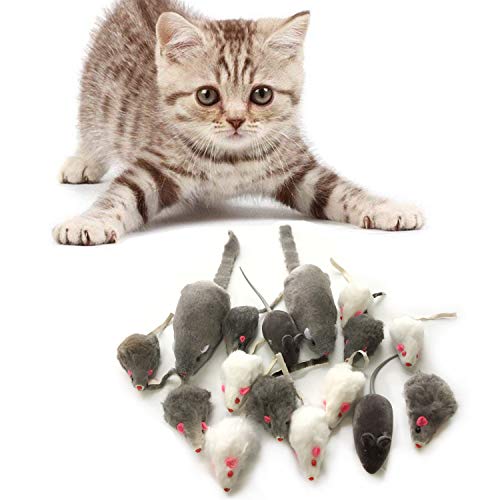 PietyPet Katzenspielzeug, Mäuse Spielzeug Mouse Katze Haustier Weich Flauschig für Katzen Kitty 16...