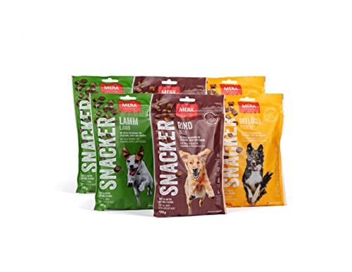 MERA Snacker Mix-Pack ohne Getreide (6 x 200g), herzhaft softe Hundeleckerli für Training oder als...