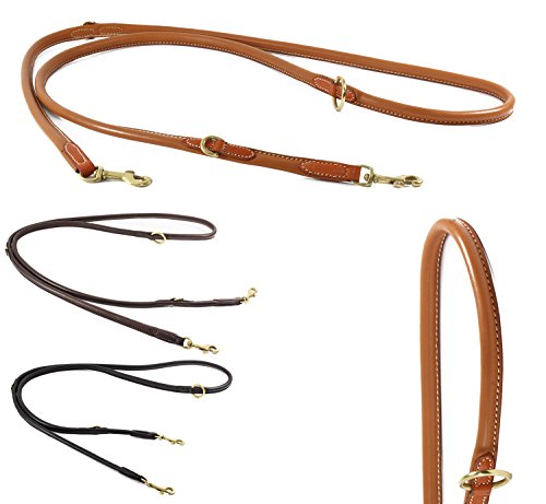 Pear Tannery - Classic Line: 6 In 1 Multifunktionshundeleine Aus Weichem Vollrindleder, Mehrfach...