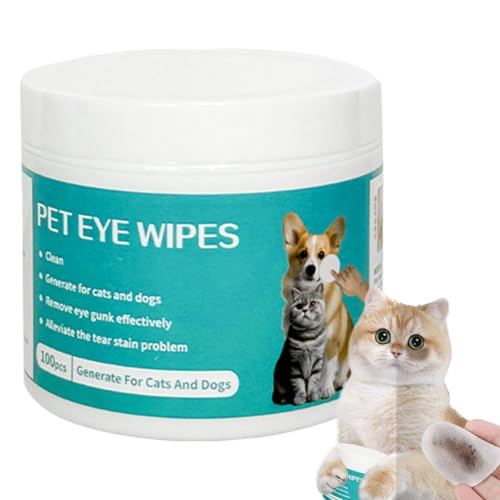 Pet Eye Tücher - 100 Zählen Sie Hunde Tränenfleckentferner, Hunde Augenreiniger Tränenfleckentferner...