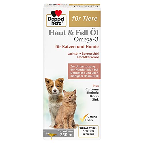 Doppelherz Haut und Fell Öl für Katzen und Hunde – Zur Unterstützung der Hautfunktion bei Dermatose...