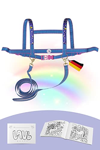 Laubhauer ® Pferdeleine Kinder - inkl. GRATIS Pferdemalbuch - Pferdegeschirr für Kinder zum Spielen im...