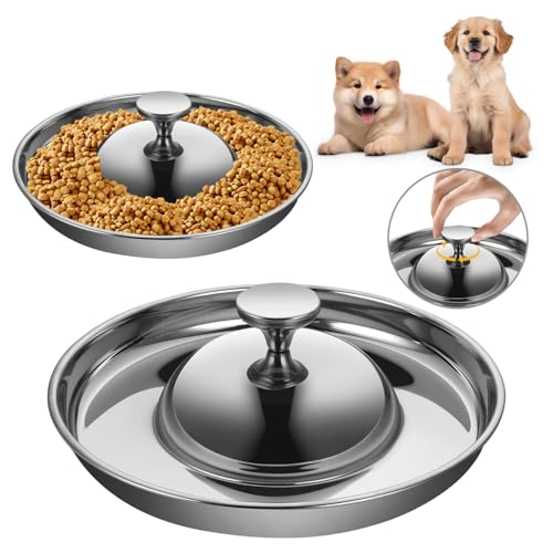 Hundenapf Welpen, 2 Stück Edelstahl Welpennapf, Hundefutter Wasserschale Langsam Fütternde...