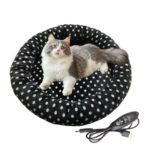 Fyrdyn Beheiztes Katzenbett,USB-Heizkissen Mit 3 Temperatureinstellungen | Warmes Schlafnest Im...