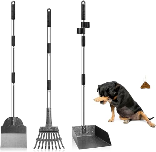 Snagle Paw Hundekotschaufel, 3 Stück Dog Pooper Scooper Hundekotschaufel und Harke Metall Rechen...