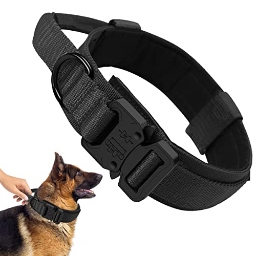 K9 Militär Halsband Taktisches Hundehalsband mit Griff, Verstellbare Gepolstert Hund Halsband breit,...