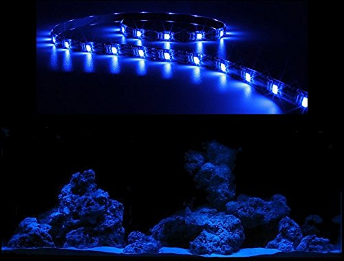 Creative Lights Aquarium Mondlicht, LED LICHTLEISTE 90 cm + DIMMER Komplettset Flexi-Slim BLAU