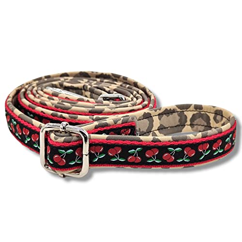 Hundeleine'Kirsche küsst Leo I' stufenlos verstellbar & gepolstert 20mm breit für kleine Hunde (150cm)