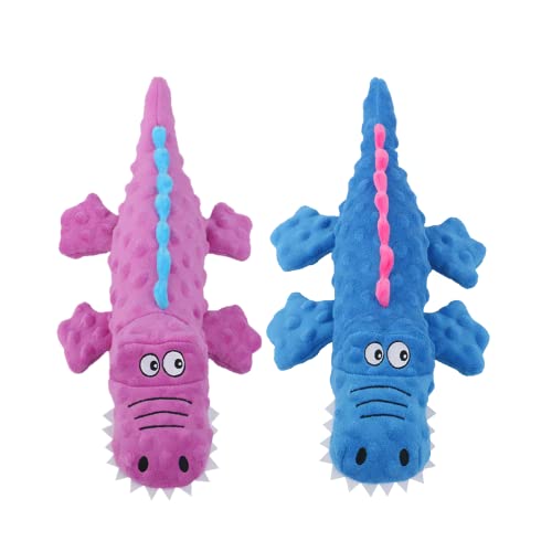CPYOSN Quietschspielzeug für Hunde Krokodil, niedliches, gefülltes Crinkle-Plüschspielzeug für...
