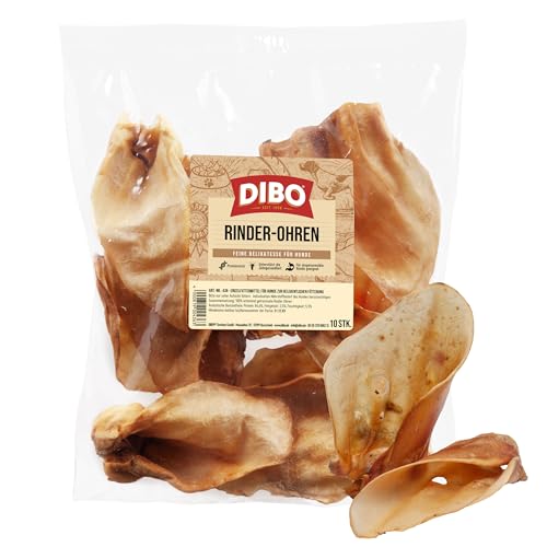 DIBO Rinderohren, 10er-Beutel, der kleine Naturkau-Snack oder Leckerli für Zwischendurch, Hundefutter,...