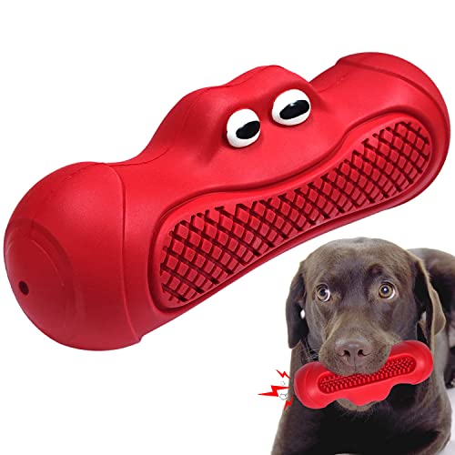 Autoau Hundespielzeug Unzerstörbar große Kauspielzeug Hund, Langlebiger Gummi Quietschspielzeug für...