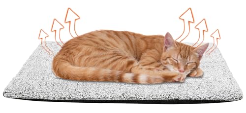 ECHOBUY Selbstheizende Kuscheldecke für Hunde und Katzen - Grau Katzenkissen Decke 60x45 cm - Weich...