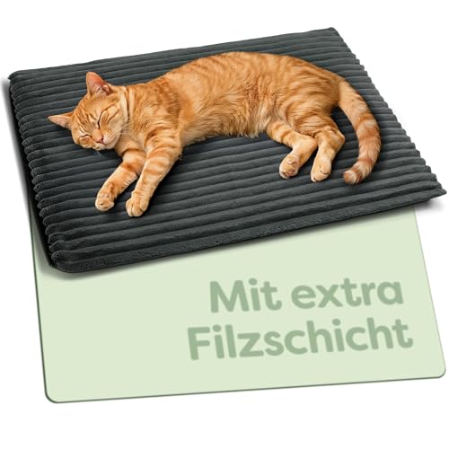 Knupis Selbstheizende Wärmedecke Katze 60x45 cm – Weich & Geräuschdämpfend – Waschbarer Bezug –...
