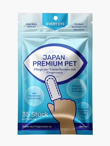 Japan Premium Pet Tränenflecken Wipes für Hunde & Katzen | Finger-Pads | Augenpflege für Hunde und...