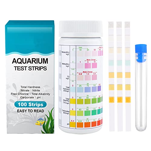 Rebundex 100 Stück 7in1 Aquarium Teststreifen, Aquarium Zubehoer Für Wassertest, Aquarium Test Set Zum...