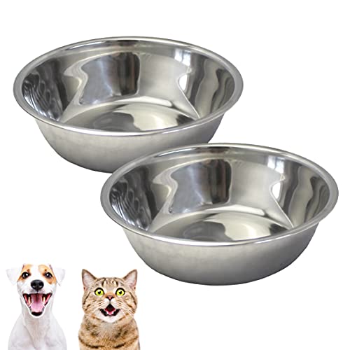 Edelstahlnapf (2 Stück) 400ml Fassungsvermögen für kleine Hunde, Welpen, Katzen oder Kitten Ersatznapf...