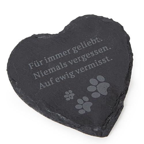 Logbuch-Verlag kleines Herz Gedenkstein Andenken an verstorbenen Hund Katze Haustier Grabstein für Tiere...