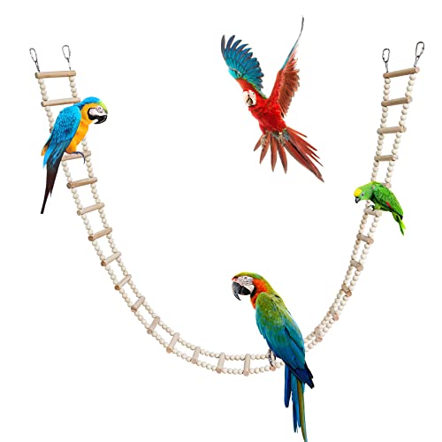 Vogelleiter-Brückenspielzeug, hölzernes Kleintier-Kletterspielzeug, Vogelkäfig-Zubehör für Vögel...