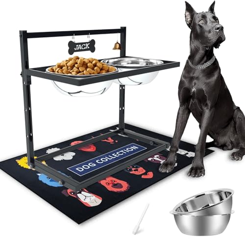 X-Large Erhöhte Hundenäpfe für extra große Hunde mit Matte, erhöhter Hundenapfständer für große...