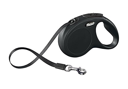 flexi Roll-Leine New Classic M Gurt 5 m schwarz für Hunde bis max. 25 kg