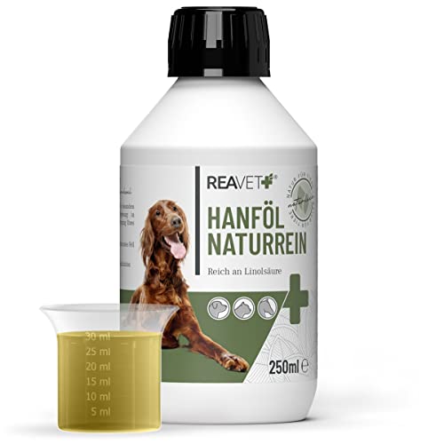 ReaVET Hanföl kaltgepresst für Hunde & Katzen 250ml – Barf Öl aus Kaltpressung in Premiumqualität...