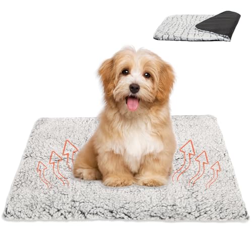VUTYNKO Selbstheizende Decke für Hunde Katzen 50x40cm, Selbstheizende Katzendecke Grau Haustier...