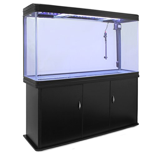 MonsterShop 300 Liter Heimaquarium Aquarium mit Unterschrank Aquariumkobination mit LED-Licht in Weiß...