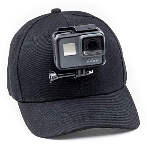 DigiCharge Baseballkappe mit Action-Kamera-Halterung, kompatibel mit GoPro Hero Max/DJI Osmo Action 3 /...