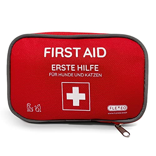 Erste-Hilfe-Set für Hund und Katze, 23-teilig mit Erste-Hilfe-Anleitung für den Notfall, Reiseapotheke...