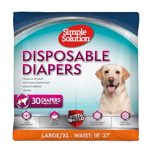 Simple Solution True Fit Einweg-Hundewindeln für Hündinnen – super saugfähig mit Nässeindikator –...