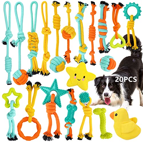 20 Stück Hundespielzeug Kauspielzeug,Ball Hunde Robuste Zähne Kauen langlebig Spielzeug Zahntraining...